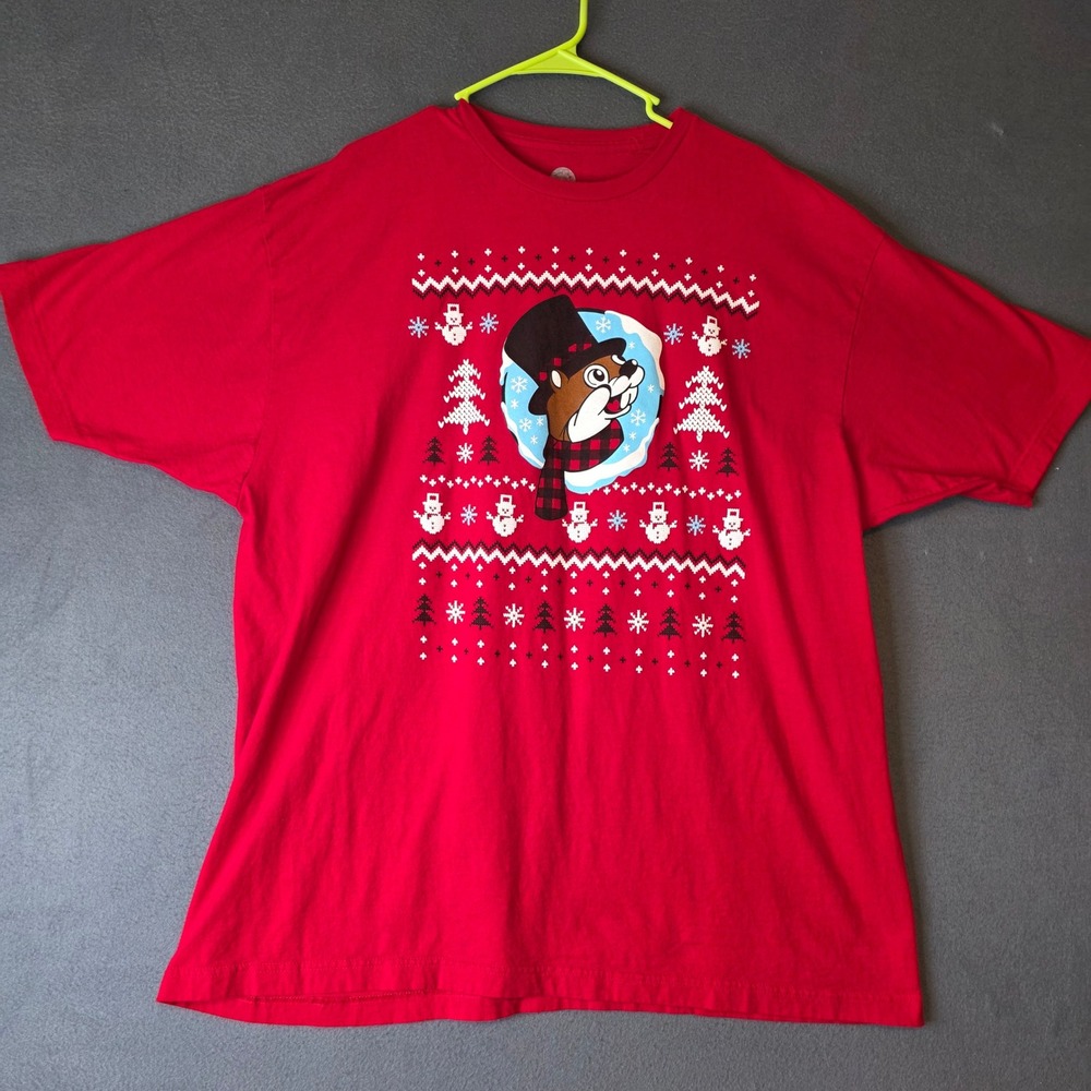 Buc-ees Mens 3XL Red Worth Melting For Ugly Christmas Sweater T-Shirt